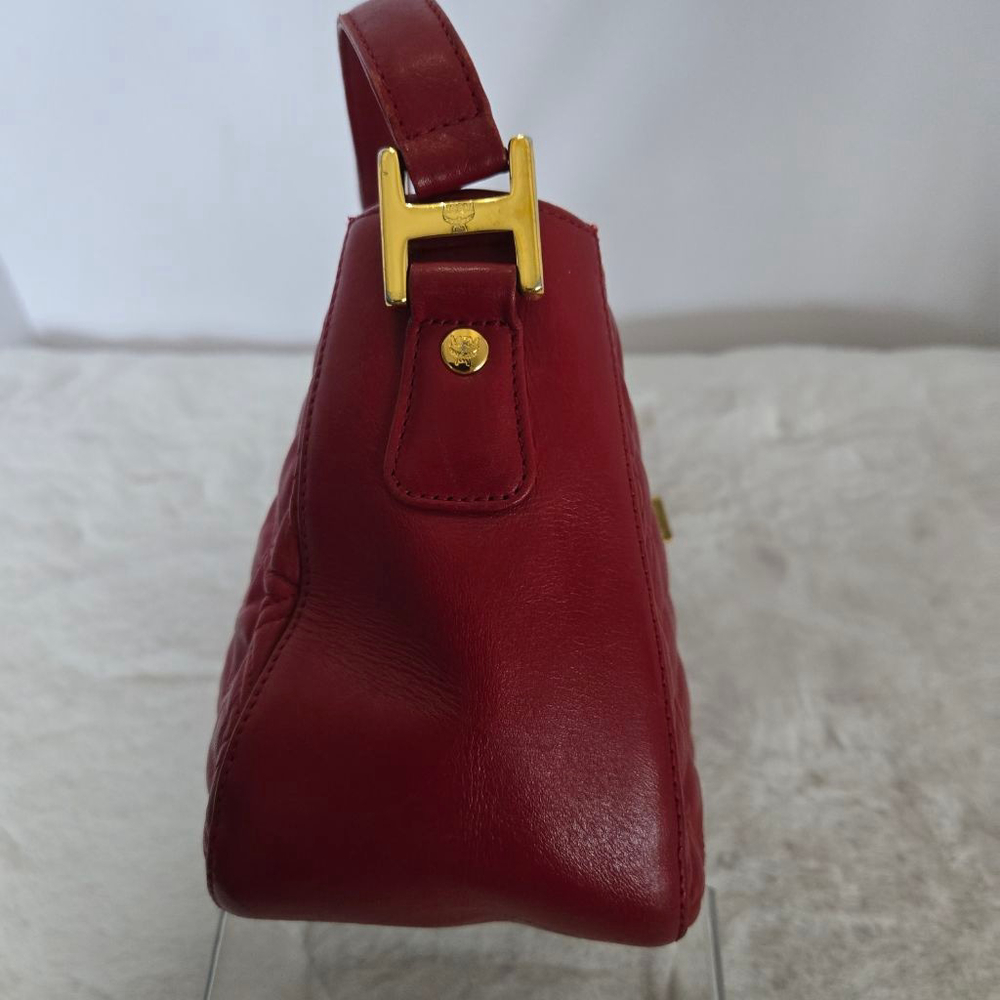 Women's MCM Red Quilted Leather Shoulder / Handbag with COA - Picture 4 of 15